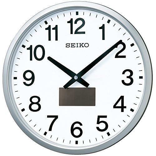 セイコークロック 掛け時計 オフィスタイプ ハイブリッドソーラー 電波 アナログ 銀色 メタリック SF242S(中古品)　(shin