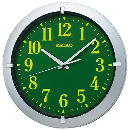 セイコー クロック 掛け時計 アナログ 集光樹脂文字板 銀色 メタリック KX618S SEIKO(中古品)　(shin_画像1