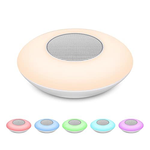 Bluetoothスピーカー ワイヤレス LEDライト付き カラーライトモード 電球色モード マイク内蔵で通話できる フックが付(中古品)　(shin