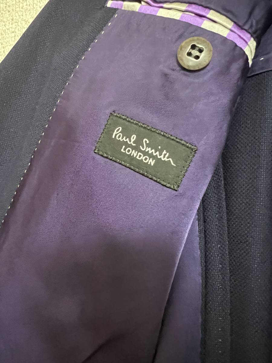 美品 中古 程度良好 Paul Smith ネイビーブレザー サイズ胸囲96cmウエスト84cm身長170cm 金ボタン チャンジポケット おしゃれ _画像5