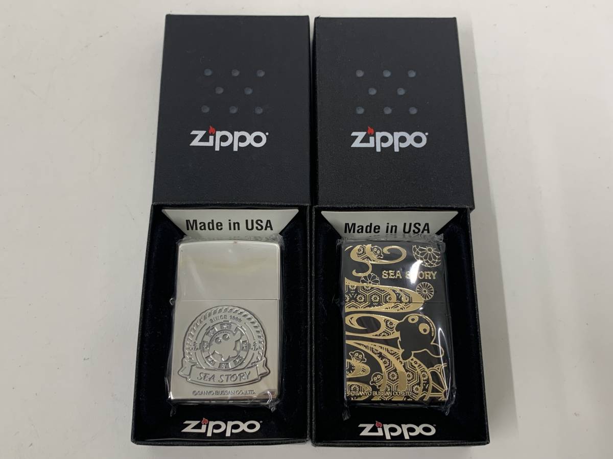 1296【未使用品】ZIPPO ジッポー 海物語 SEA STORY クジラッキー シルバー/ブラック