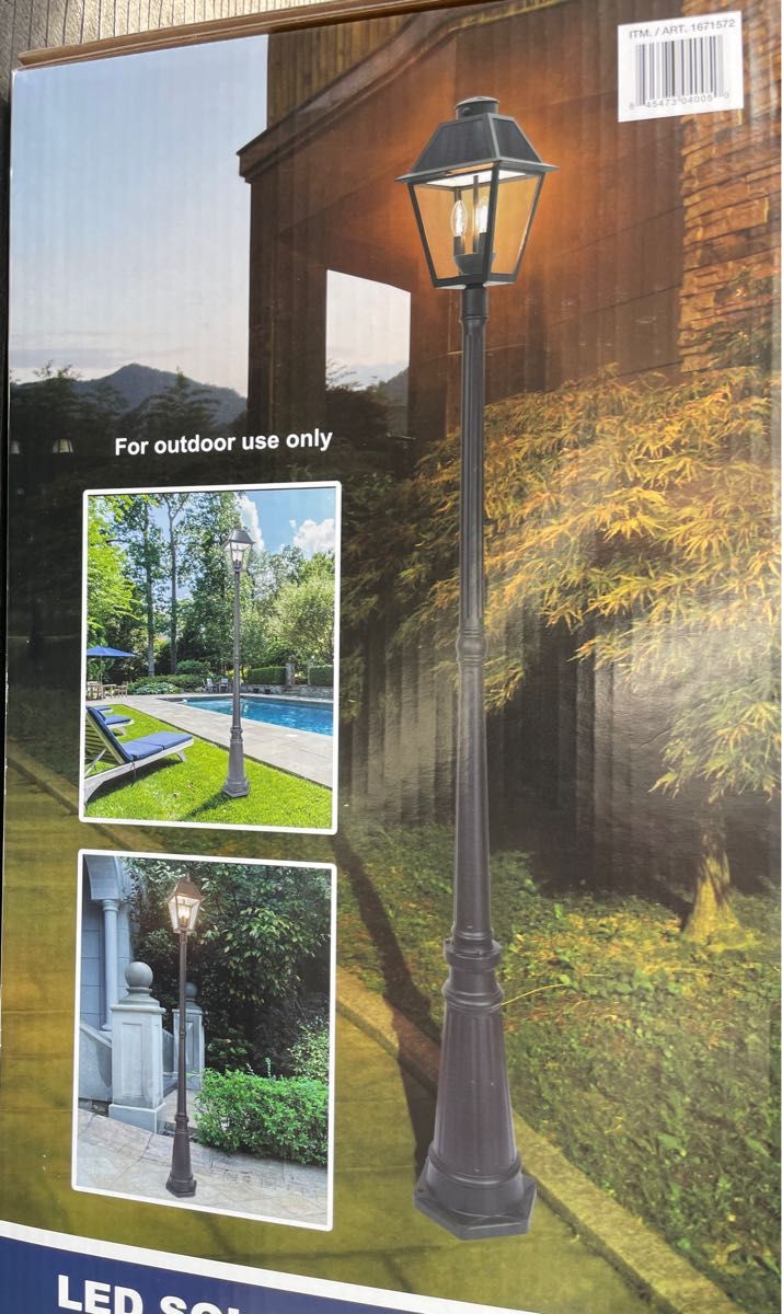 LEDソーラーポストライト 400ルーメンSOLAR LED POST LIGHT 400Lumen 新品未使用未開封 コストコ