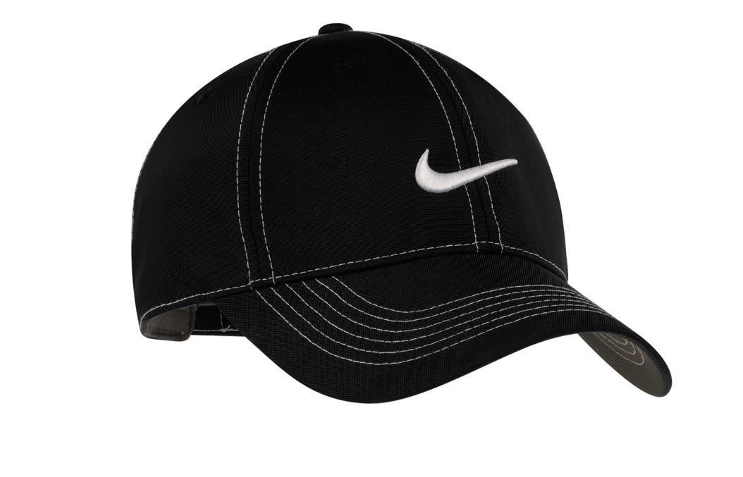 ナイキ Nike キャップ 帽子 333114 刺繍ロゴ 黒 速乾 スポーツ 紫外線対策 調節可 ヘリテージ86 NIKE SWOOSH FRONT CAP 新品_画像2