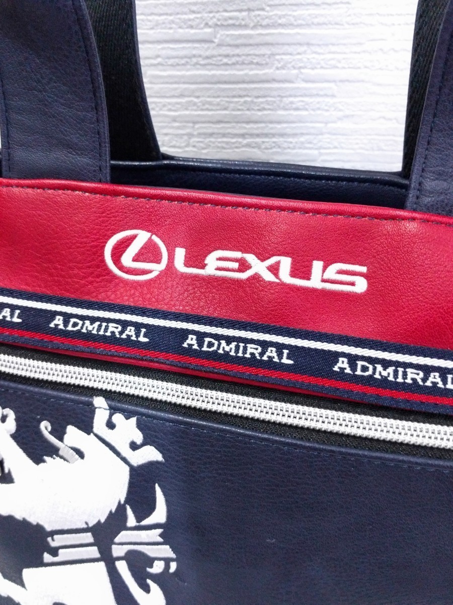 レクサス × Admiral トートバッグ 未使用(訳あり) LEXUS アドミラル トリコロール ラウンドバッグ ゴルフバッグ_画像2
