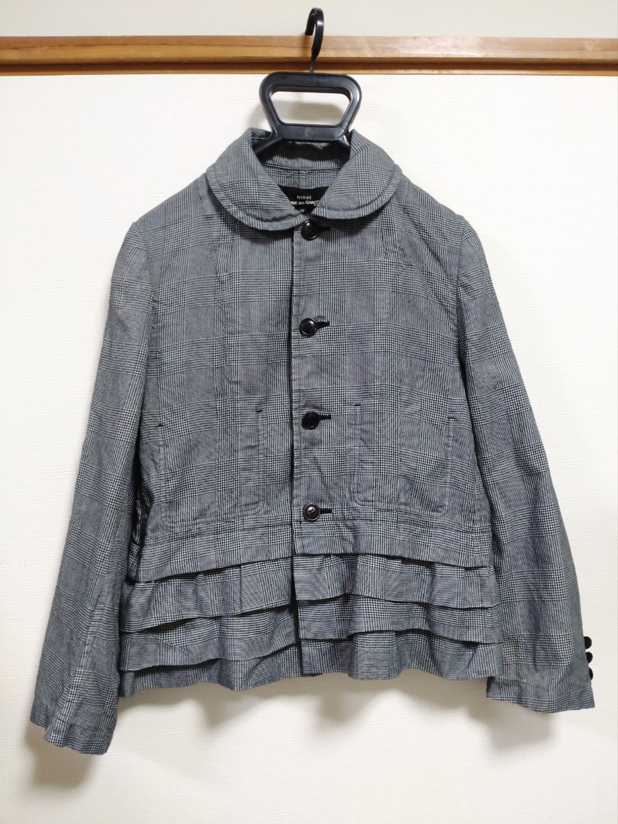  Toriko Comme des Garcons Glenn check frill jacket coat 