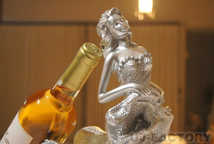 【即納/特価！】 北欧・美女の立像型 ワインホルダー/ワインラック/ボトルラック（シルバー）★オシャレなディナーを演出します♪_画像5