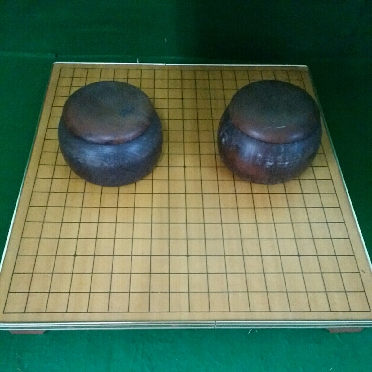 【庵】昭和レトロ 折りたたみ式 碁盤セット 高級碁石