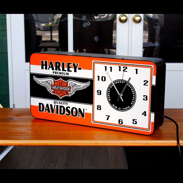 置き時計 ハーレーダビッドソン ウィングド B&S LED アドクロック HDL-16641 HARLEY-DAVIDSON ライ_画像2
