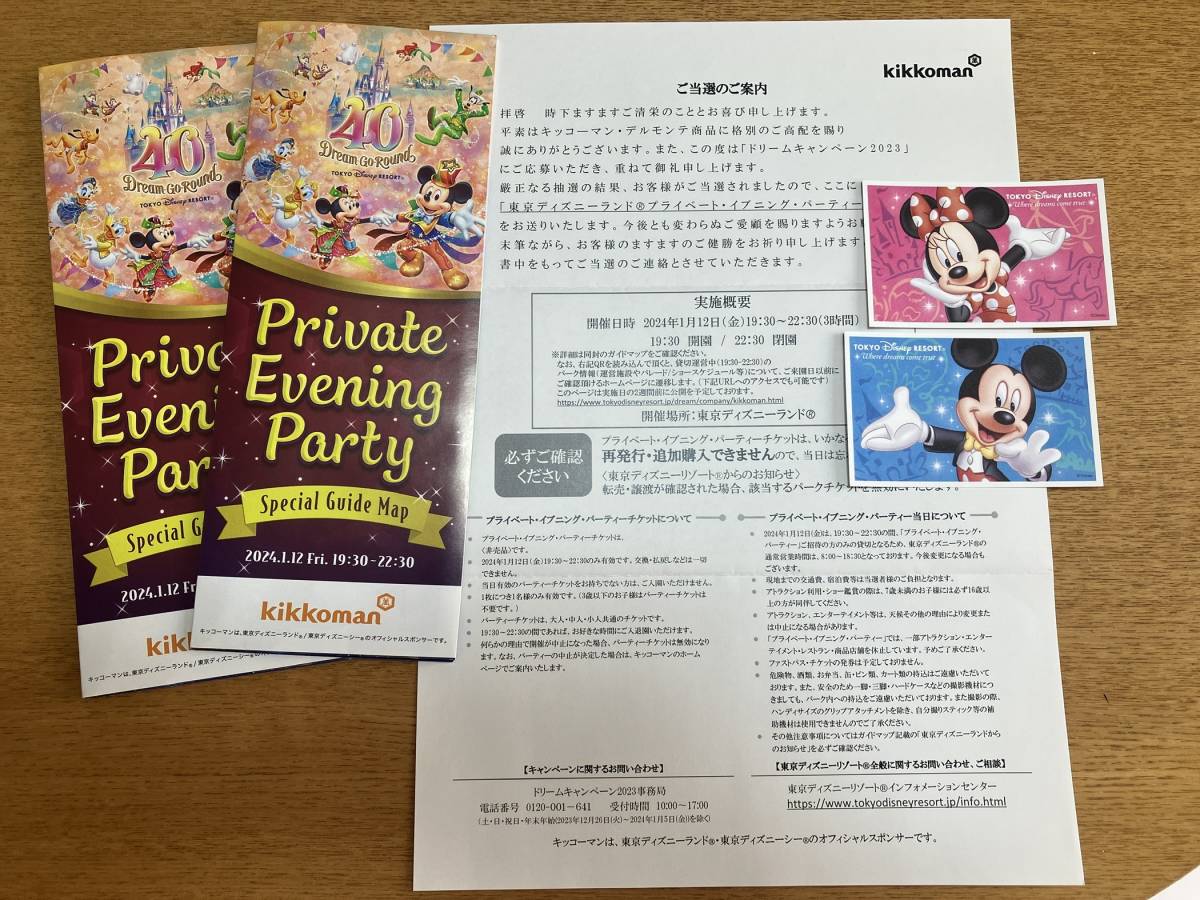 東京ディズニーランド キッコーマン プライベートイブニングパーティー 