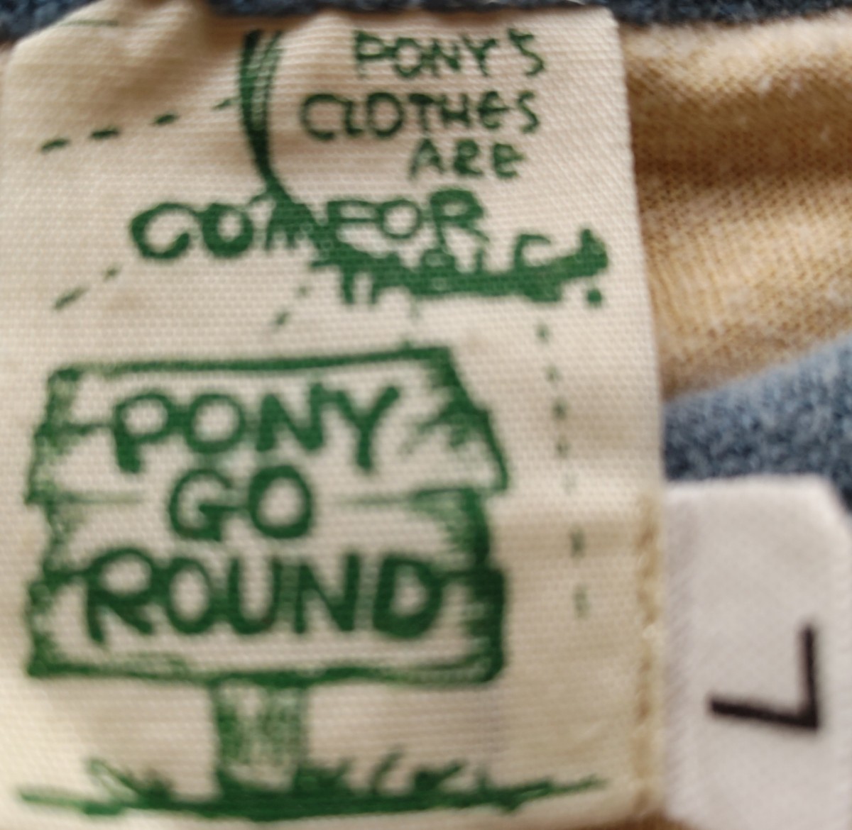 PONY GO ROUND　ポニーゴーラウンド　七分袖　Tシャツ　L　120　ラグラン　アメカジ_画像2