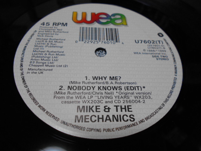 １２”　MIKE&THE　MECHANICS／NOBODY　KNOWS_画像4