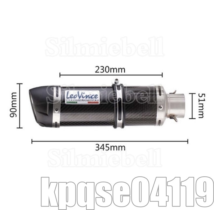 特選◎【右出し用】チタンカラー ステンレス製 サイレンサー 50.8mm 全長345mm 直径90mm スリップオン マフラー スプリング付_画像2