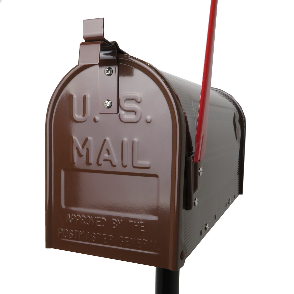 郵便ポスト郵便受けおしゃれかわいい人気アメリカンUSメールボックススタンドお洒落なブラウン茶色ポストpm086_画像1