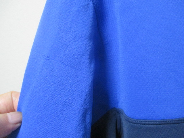 M размер *NIKE/ Nike GOLF* длинный рукав половина Zip жакет * чёрный / синий *USA б/у одежда n