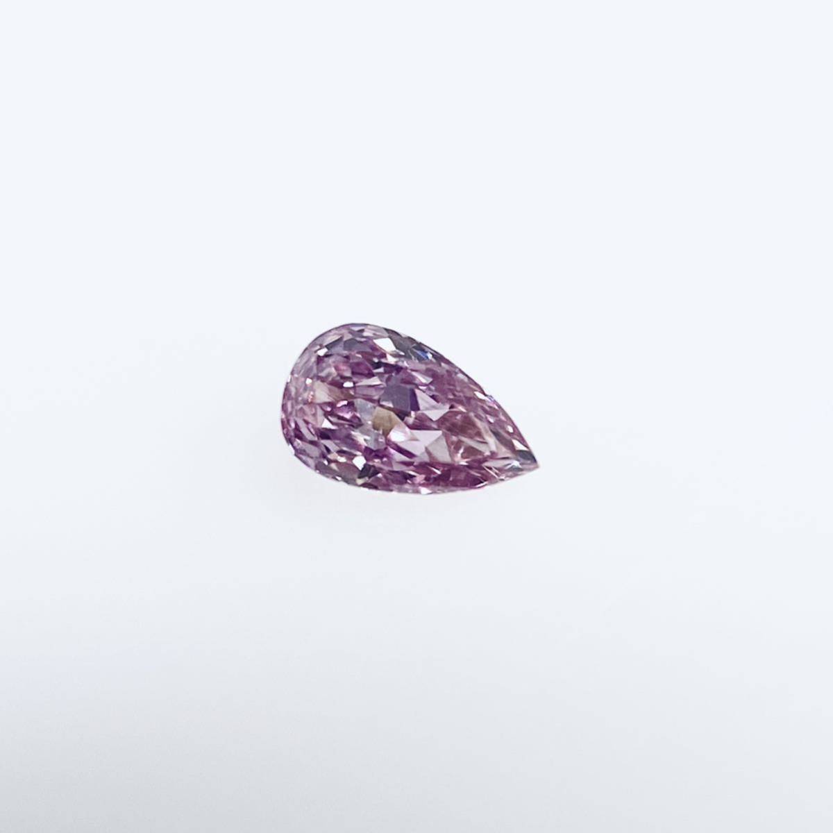 ０．０３７ct　ＦＡＮＣＹ　ＰＵＲＰＬＥ　ＰＩＮＫ　ＳＩ１　ペアシェイプ　パープルピンク　ダイヤモンドルース