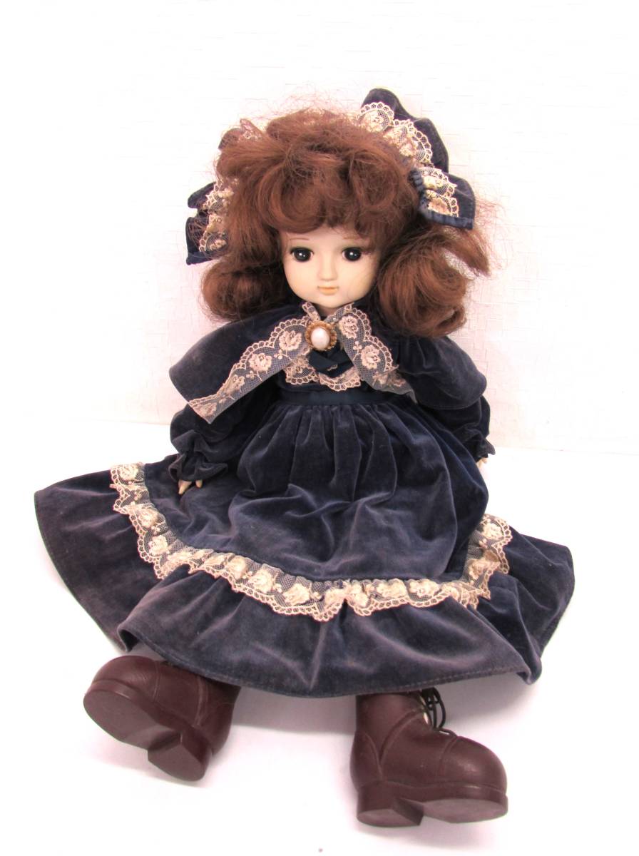 昭和レトロ キュピナドール 抱き人形 女の子 お人形 ネイビーの 昭和レトロ キュピナドール 抱き人形 女の子 お人形 ネイビーの