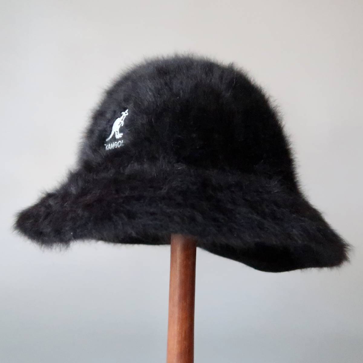 2000\'s Old KANGOL черный Fargo lakla автомобиль - шляпа надпись LARGE/ Vintage Kangol Blue чёрный мех кролика 60