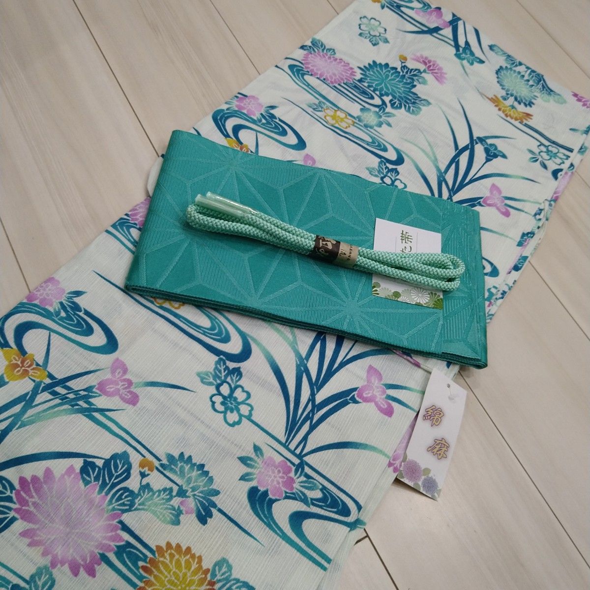 新品 呉服屋 綿麻・大人上品な染 夏着物 浴衣3点セット|PayPayフリマ