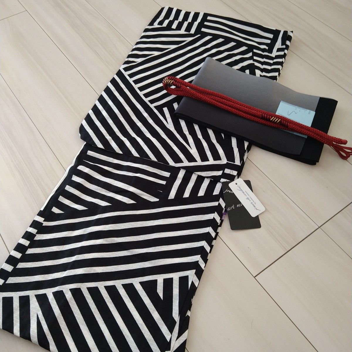 新品 呉服屋 粋モダン 大人上品な 夏着物 ブランド浴衣3点セット