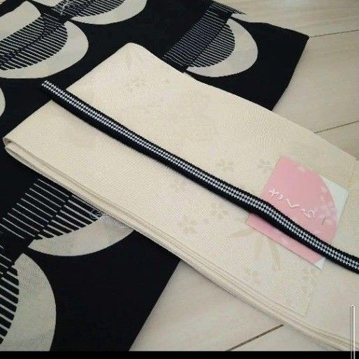 新品 呉服屋 粋・レトロモダン!大人上品な夏着物 浴衣3点セット