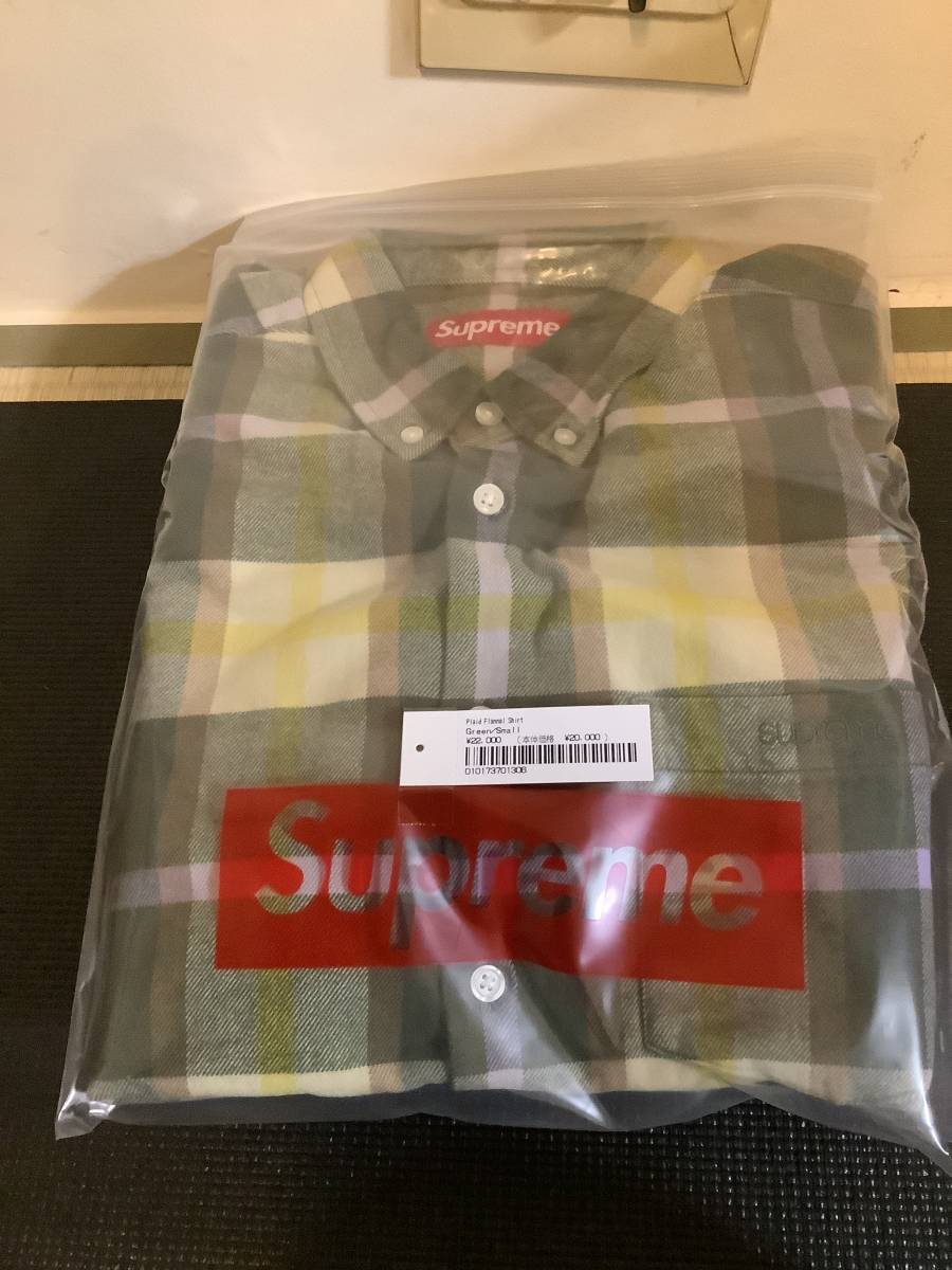 売り切り御免！】 Plaid Supreme Flannel 23FW S Green Shirt Sサイズ