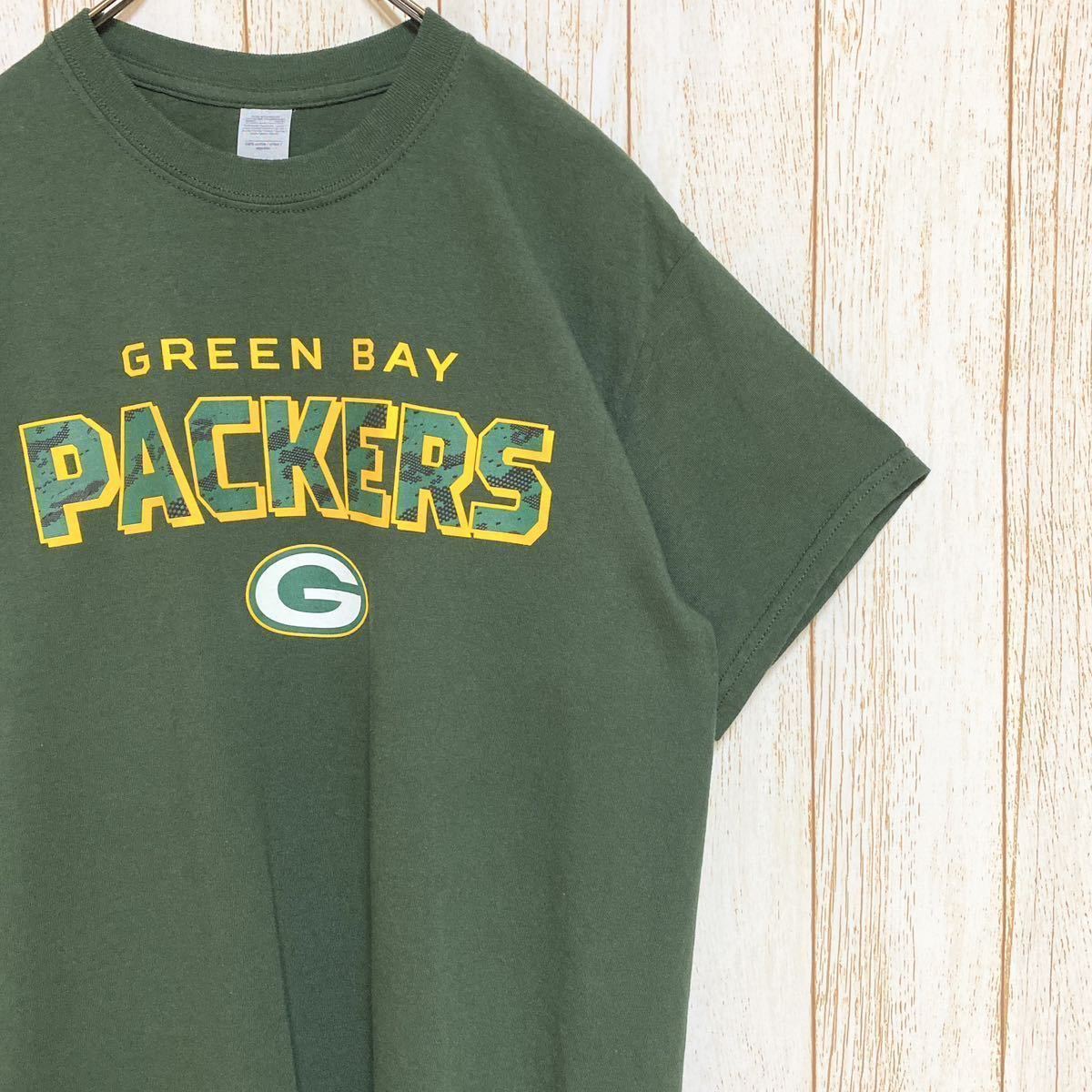 NFL GreenBay Packers グリーンベイ・パッカーズ プリント Tシャツ M USA古着 アメリカ古着の画像1