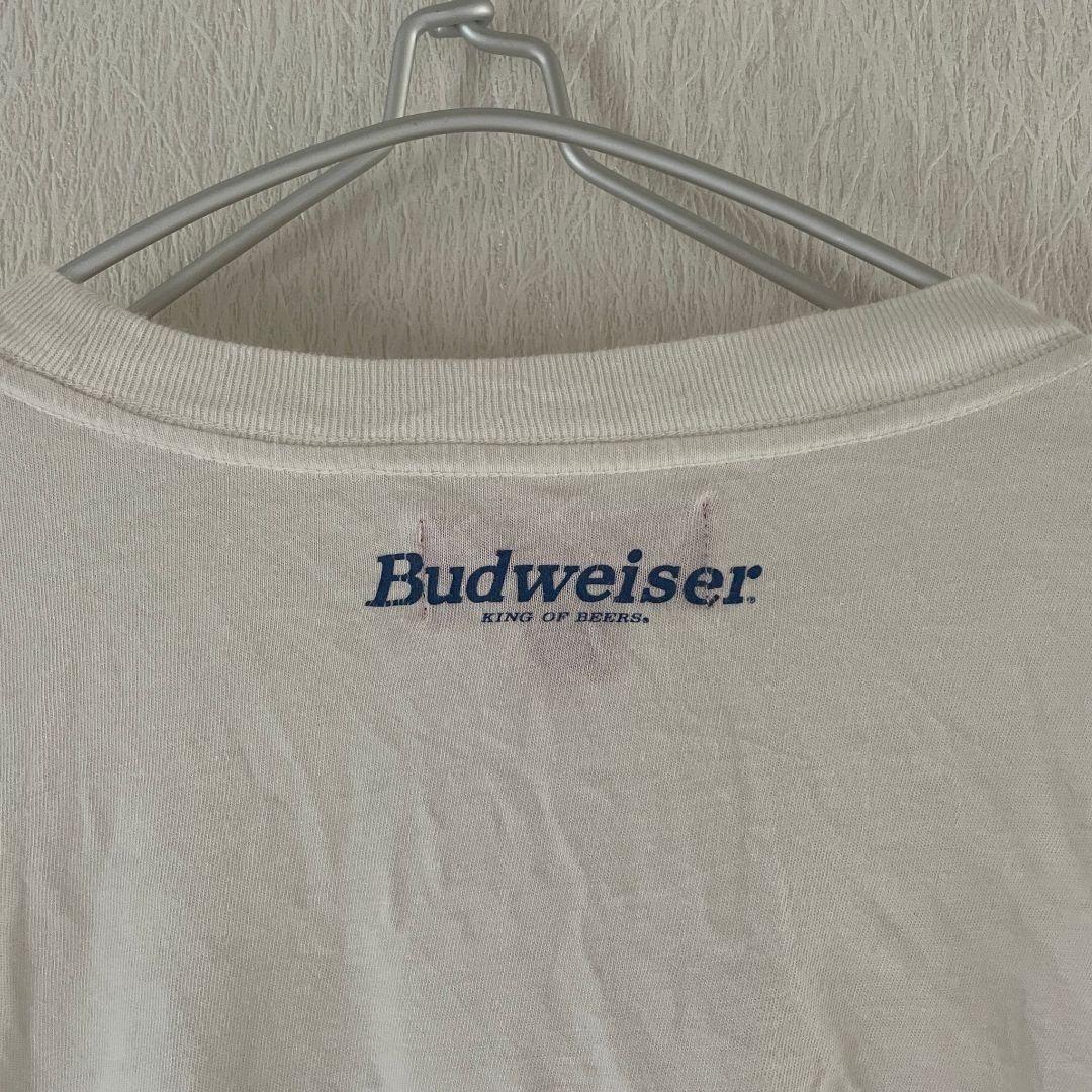 正規品販売! Budweiser バドワイザー M 長袖Tシャツ 白ホワイトUS