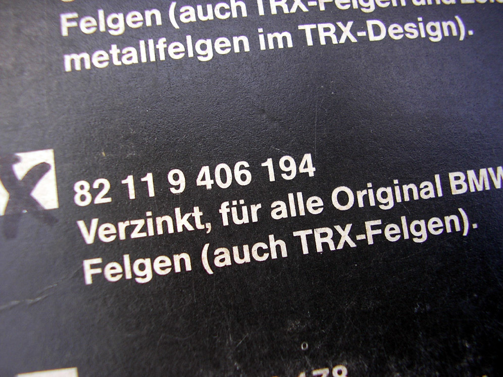 B78 BMW original option new goods wheel lock bolt set 82119406194 production end records out of production 