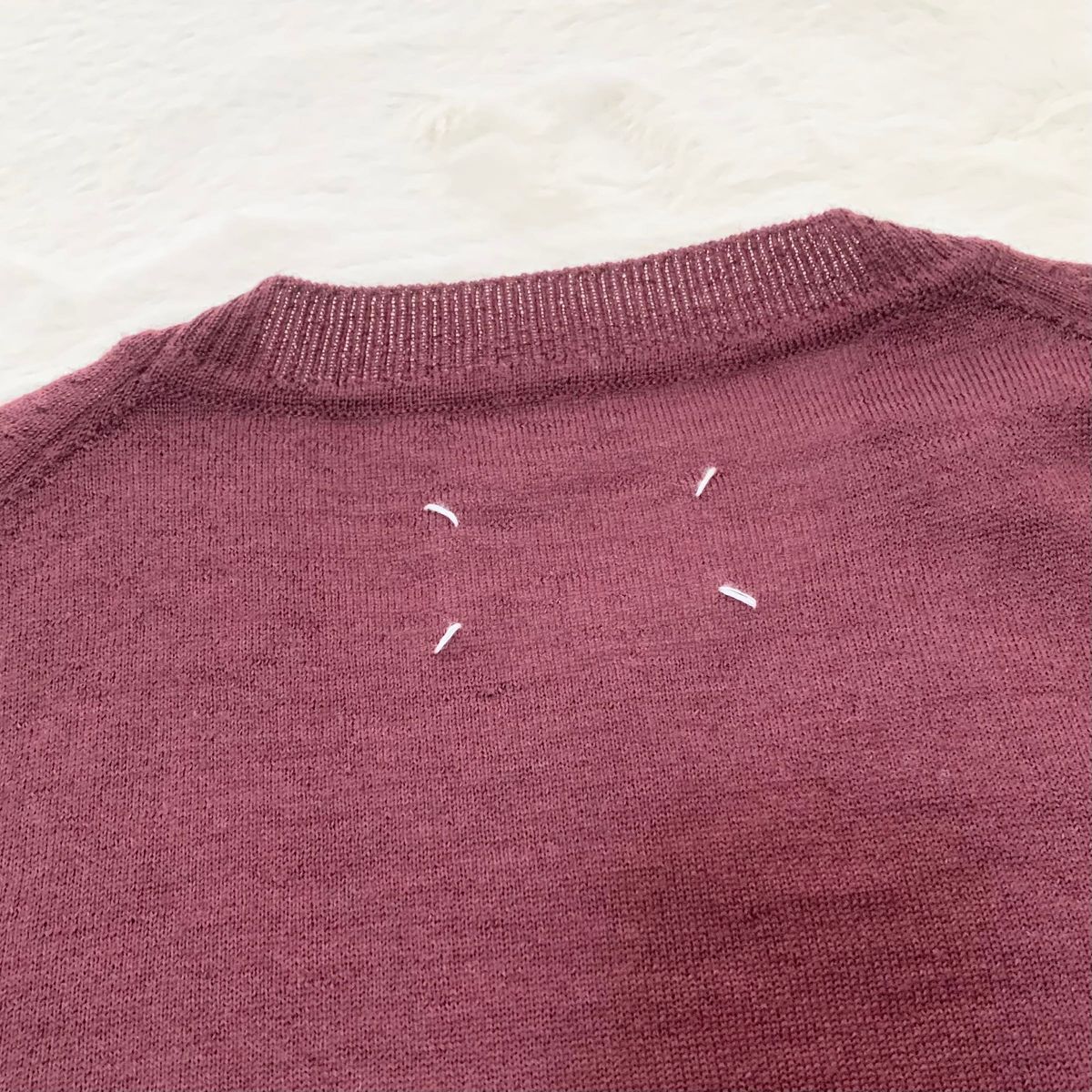 MAISON MARGIELA エルボーパッチ ニット セーター ボルドー M