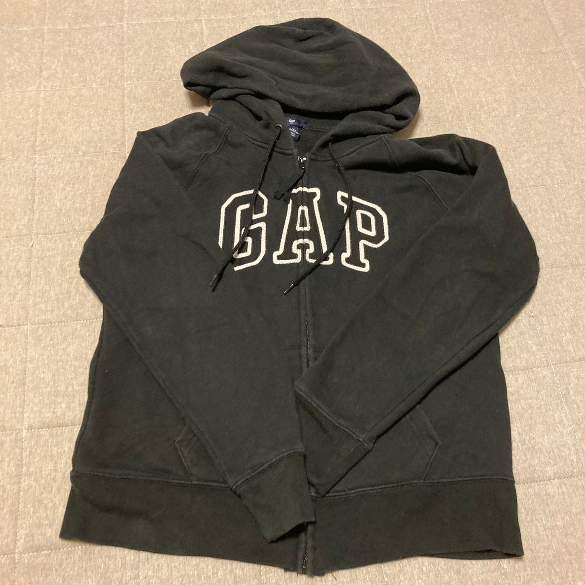 GAP ギャップ スウェットパーカー ジップアップ 前開き 裏起毛 黒 レディース M 普段着 キッズ 160