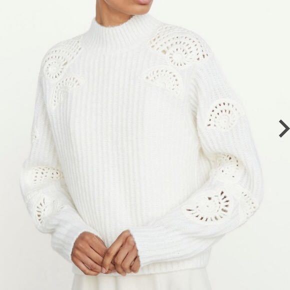 Vince ヴィンス 22AW Crochet Mock Neck Sweater クロシェシェルセーター ニット SPUR.JP掲載 定価88.000円_画像1