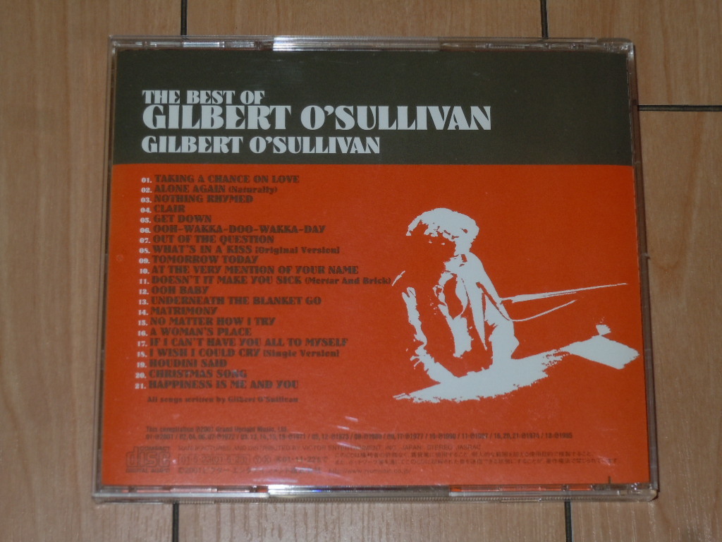 ベストアルバム CD★Gilbert O'Sullivan ギルバート・オサリバン / The Best Of Gilbert O'sullivan★アローン・アゲイン,Alone Again _画像2