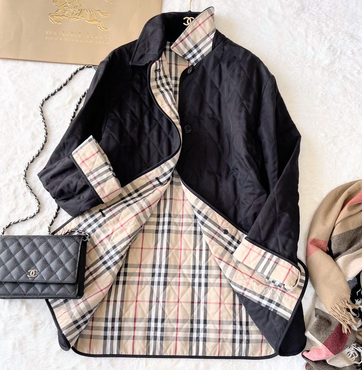 大きいサイズ 美品 バーバリー BURBERRY キルティングコート