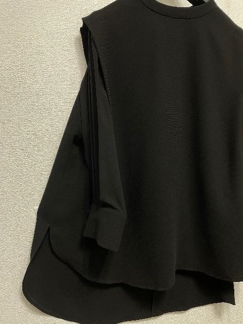 新品☆4L喪服礼服おしゃれセットアップ袖透け感ありブラウス黒パンツ☆w239