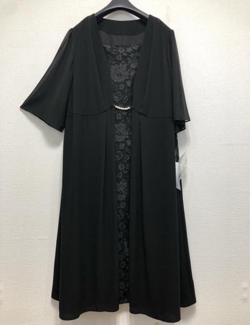 新品 3L喪服礼服レースきれい7分袖ワンピース黒フォーマル w107｜PayPayフリマ