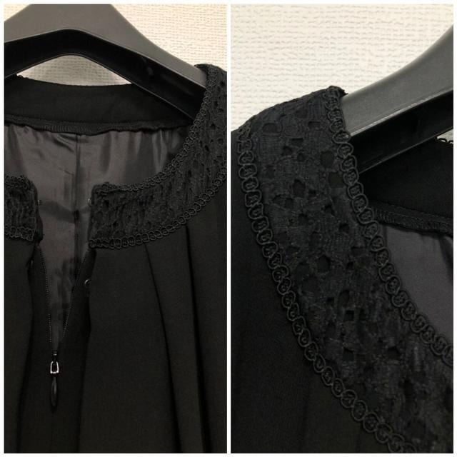 新品☆3L喪服礼服おしゃれなセパレート見えワンピース黒フォーマル☆w113