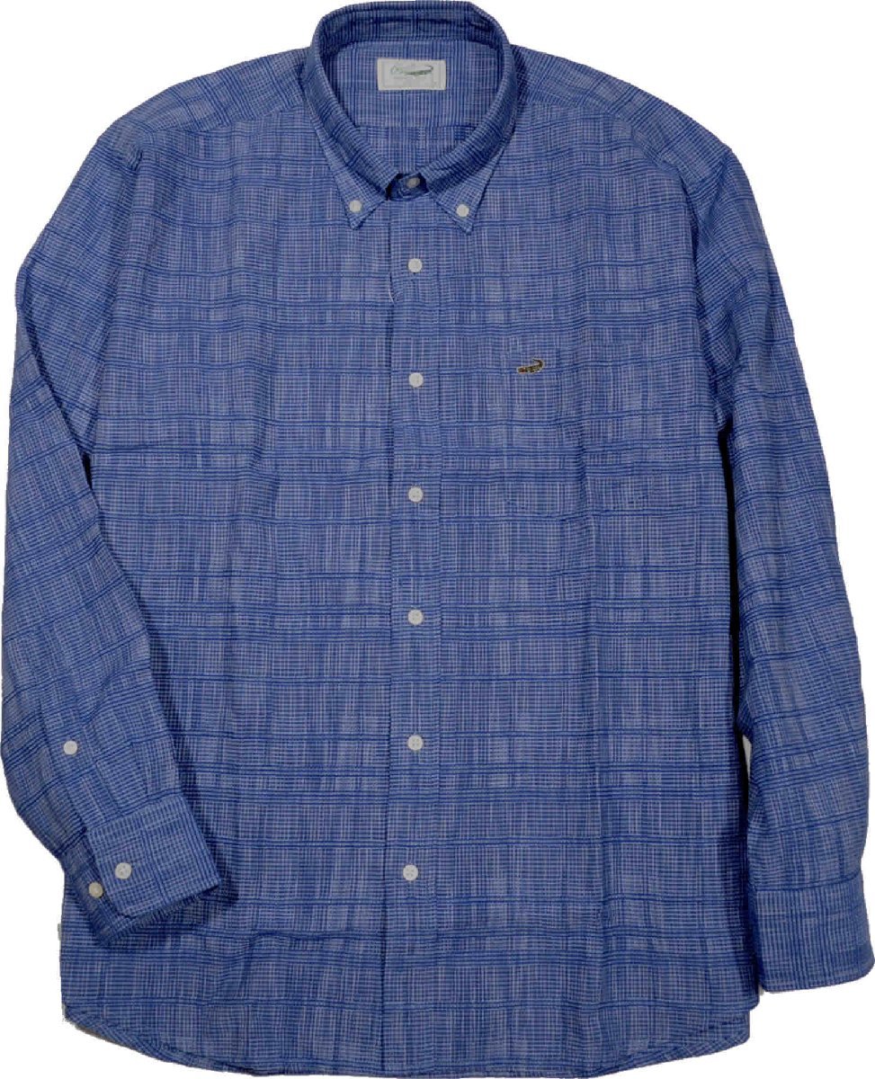 [クロコダイル] シャツ 大きいサイズ ワークシャツ サッカー素材シャツ(長袖) cotton綿 2Lサイズ 1紺 1001-01109の画像1