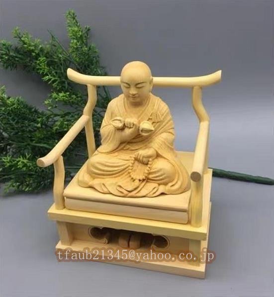 空海 弘法大師座像 木彫仏像 仏教美術 精密細工　_画像2