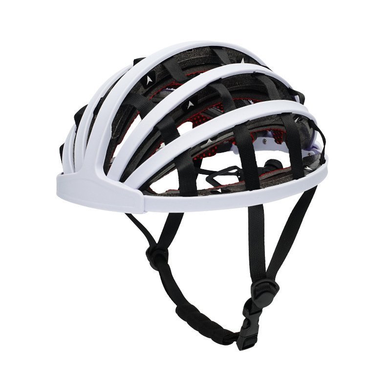 送料無料折り畳み式 自転車用ヘルメット 安全対策 ホワイト Lサイズ