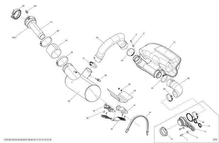SEADOO GTR 215'13 OEM section (Exhaust-System) parts Used [S0565-33]_画像3