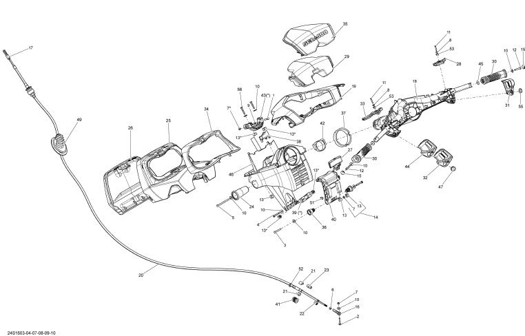 SEADOO GTX LTD iS 260'15 OEM section (Steering) parts Used [S4519-50]_画像3