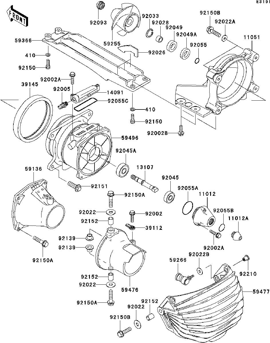 Kawasaki 900STX'04 OEM section (JT900-E1_Jet-Pump) parts Used [K8610-33]_画像3