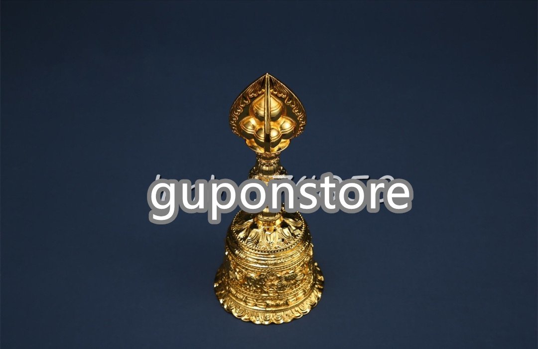 高品質真言宗 宝珠鈴 金剛鈴 仏教工芸品 筋彫り 真鍮製 24K 金メッキ 高品質真言宗 宝珠鈴 金剛鈴 仏教工芸品 筋彫り 真鍮製 24K 金メッキ