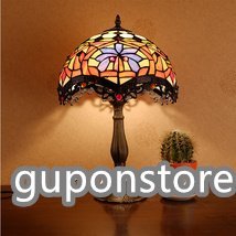 高品質芸術品ステンドランプ ステンドグラス 花柄 レトロな雰囲気ティファニー テーブルスタンド 室内装飾 照明