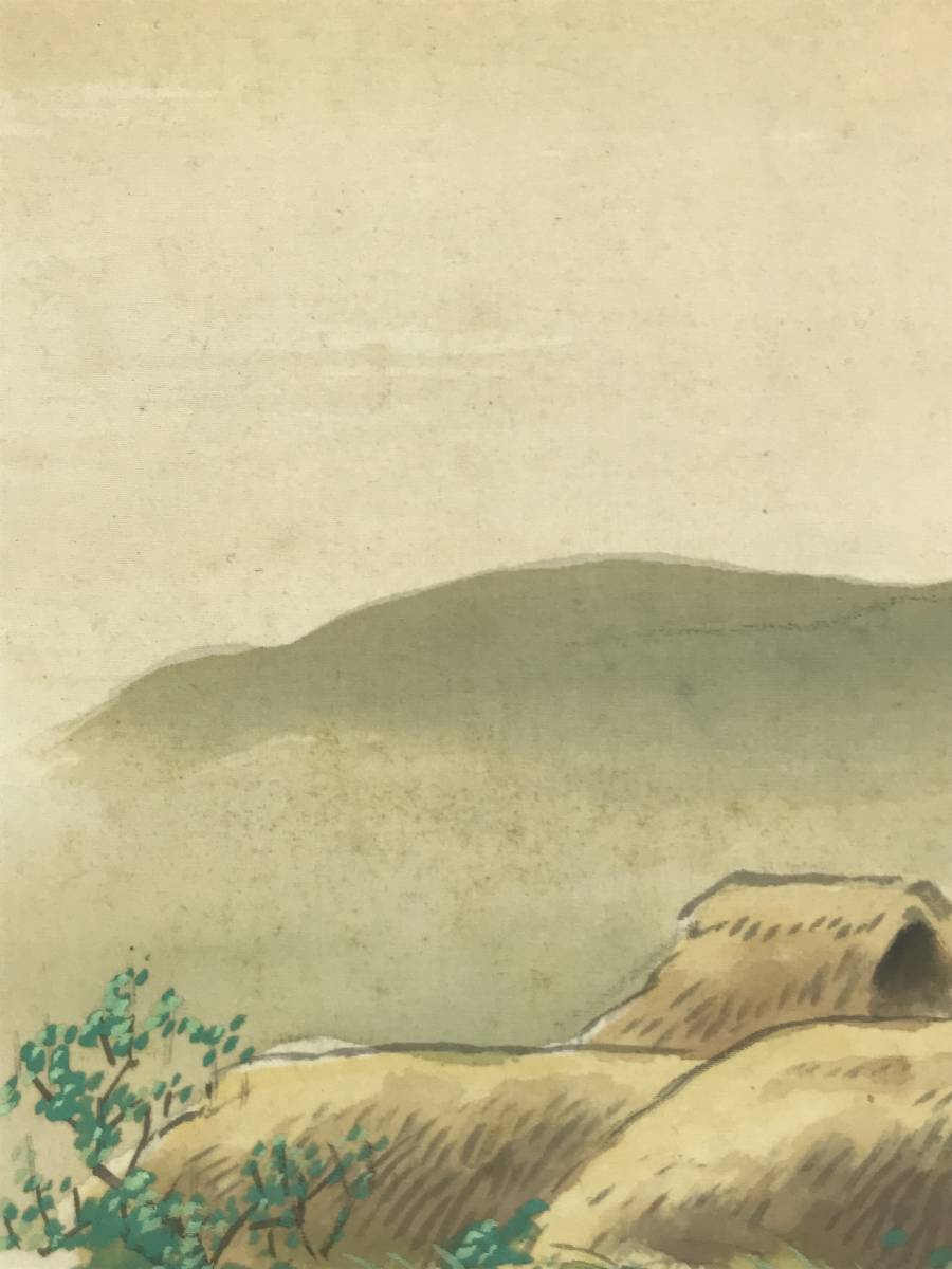 Bibian 比比昂- 真作/林文塘/水村新緑図/横物/山水漁舟図/山水図 Bibian 比比昂- 真作/林文塘/水村新緑図/横物/山水漁舟図/山水図