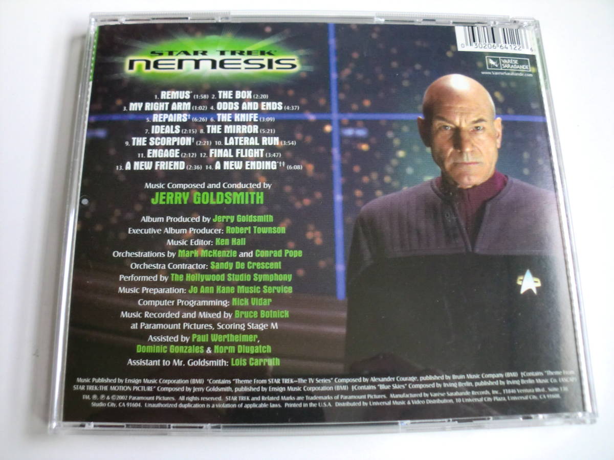 ジェリー・ゴールドスミス「スタートレック ネメシス 」OST 14曲 VARESESARABANDE 輸入盤の画像2