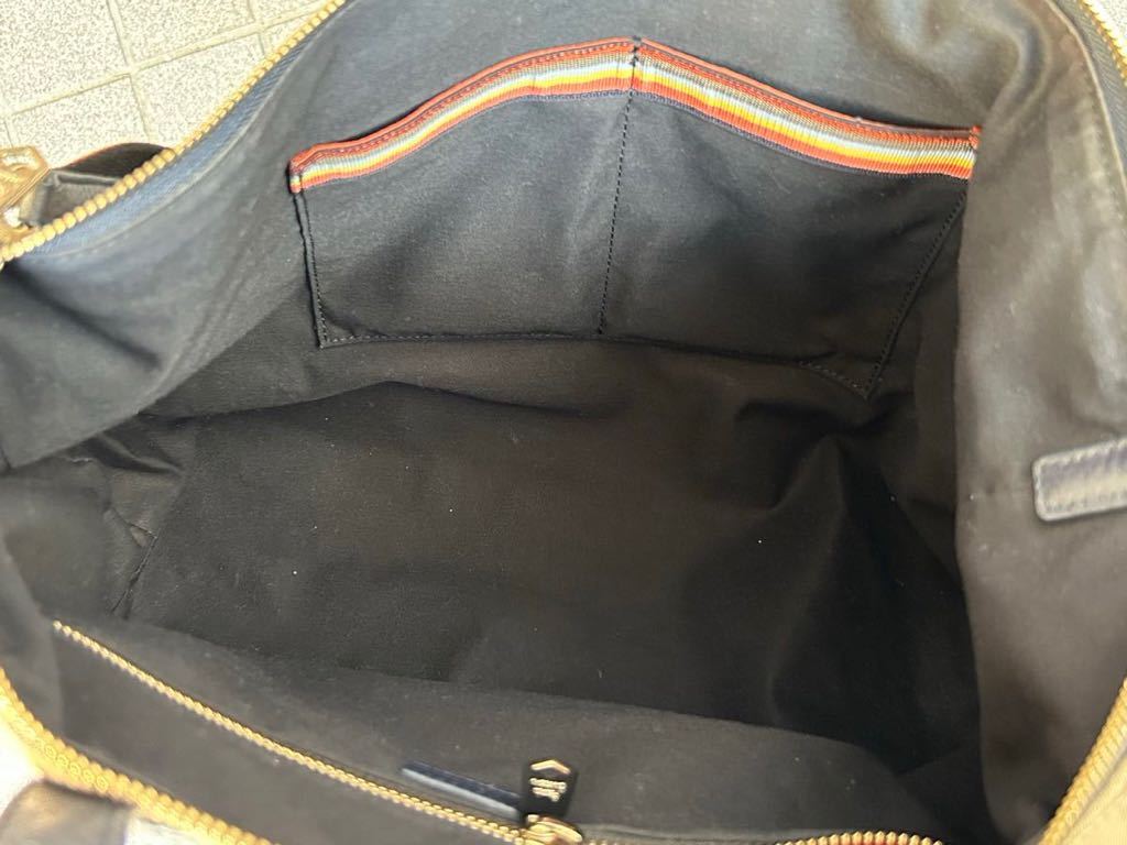 ポールスミス Paul Smith ショルダーバック ベージュマルチカラー2WAY男女トートバッグ スラウチナイロン