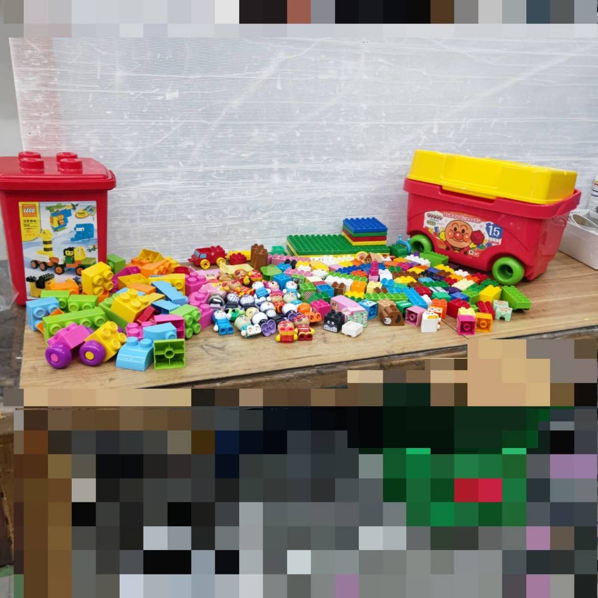送料無料S77447 ブロック玩具2点セット　レゴ 7616 基本セット 赤いバケツ　はじめてのブロックワゴン　3才から　1.5才から_画像1