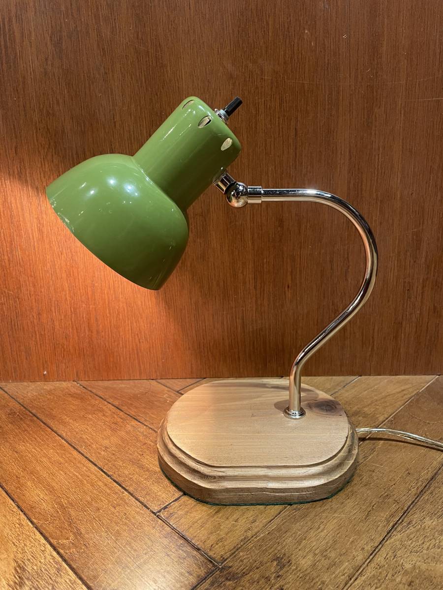 Aluminum green shade table lamp 1灯 / アルミ グリーンシェード テーブルランプ 1灯 ヴィンテージ. フランス_画像2