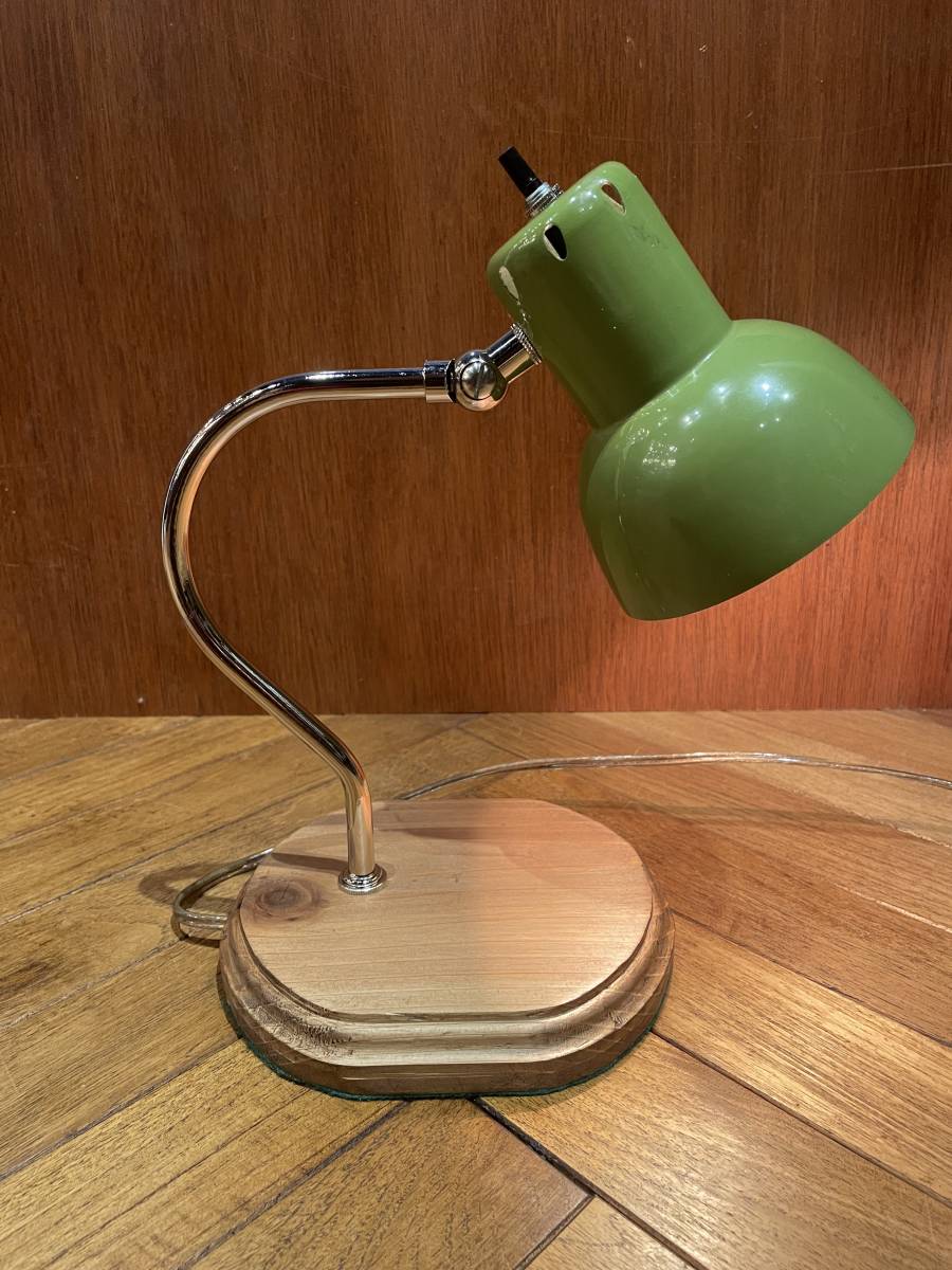 Aluminum green shade table lamp 1灯 / アルミ グリーンシェード テーブルランプ 1灯 ヴィンテージ. フランス_画像4